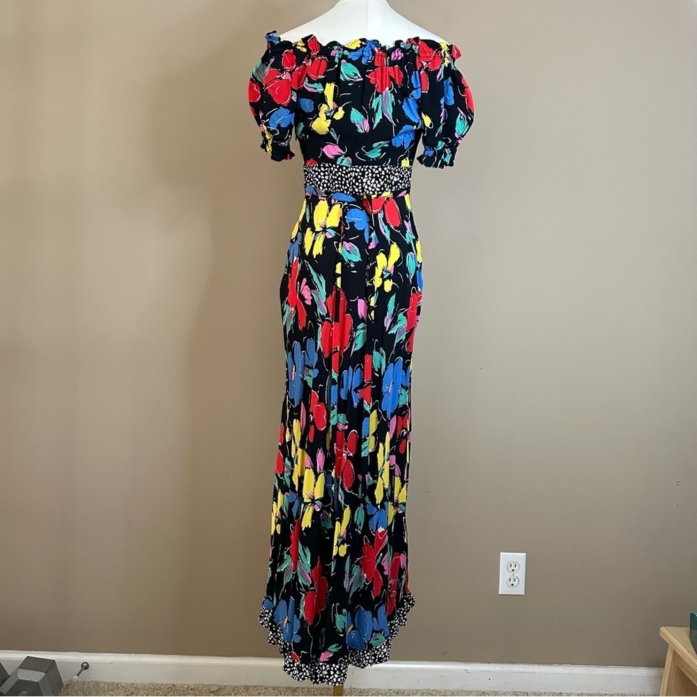 Rixo X Target Floral Maxi Dress Women 2 Puff Sleeve Boho Bright Fiesta Colorful - Picture 7 of 13